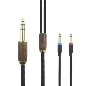 NewFantasia 6.35mm Audio Cable Replacement Upgrade Cable Compatible with Denon AH-D7200 AH-D7100 AH-D9200 AH-D5200, for Focal Elear Headphone 6N OCC Copper Silver Plated Cord Walnut Wood Shell