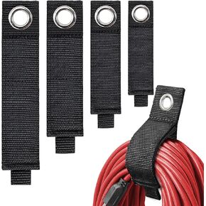 Kanemc 4PCS Magnetic Cable Storage Straps Heavy Duty, Extension Cord Holder Magnet Hooks for Hanging Cables Hoses Workshop Rope Garden Garage Organization