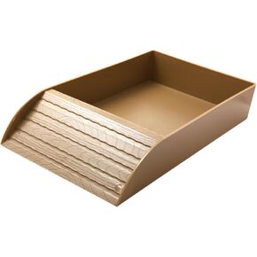 Tortoise Food Water Dish with Ramp: Reptile Feeding Dish and Basking Platform for Tortoise Habitat Accessories(Medium White Dish)