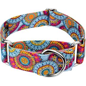 Country Brook Design - Tie Dye Flowers Martingale Dog Collar - Groovy Collection with 12 Far Out Designs (1 1/2 Inch, Medium)