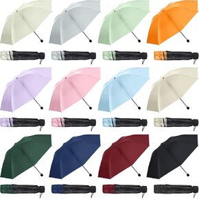 Hillban Set of 12 Windproof Travel Umbrella Folding Umbrella Bulk Rain Umbrellas Portable Travel Umbrellas Strong Compact Umbrella for Wind Rain Sun Car Backpack Men Women Kids