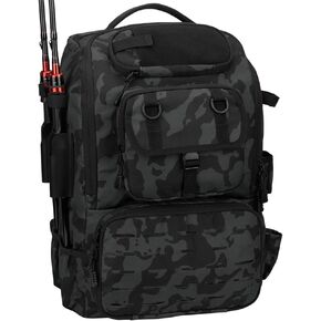 Fishing Backpack with Rod Holders,40L Large Water-resistant Fishing Tackle Bag with Cooler,Tackle Box Backpack