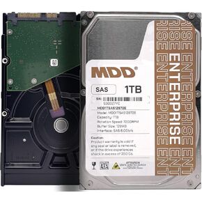 MDD MAXDIGITALDATA 1TB 7200RPM 128MB Cache SAS 6Gb/s 3.5inch Internal Enterprise Hard Drive (MD1TSAS12872E) - [ NOT a SATA HDD ] (Renewed)