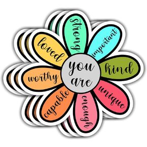 (3pcs) You are Unique Enough Worthy Loved Bible Verse Stickers for Water Bottles Laptops Phones Kindle Car Hard Hat Jesus Christian Inspirational Quote Decals -3x3