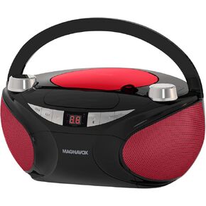 Magnavox MD6949-BL Portable Top Loading CD Boombox with AM/FM Stereo Radio and Bluetooth Wireless Technology in Blue | CD-R/CD-RW Compatible | LED Display |
