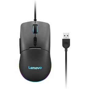لينوفو ماوس USB سلكي 100 - حجم كامل - تصميم يمكن استخدامه بكلتا اليدين - 3 ازرار - مستشعر بصري احمر - اسود in Kuwait