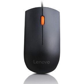 Lenovo 100 Wired USB Computer Mouse for PC, Laptop, Computer with Windows - Full-Size - Ambidextrous Design - 3 Buttons - Red Optical Sensor - Black