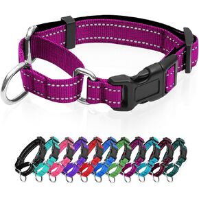 Reflective Martingale Dog Collars. Dog Collar with Quick Release Buckle. Adjustable Soft Padded Breathable Nylon Pet Collar Suitable for Puppies for Small Medium Large Dogs.