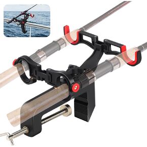 Fishing Rod Holders for Boat,Fishing Rod Holder with Enlarge Clamp can Hold 0.2"-5", Accommodate 2 Fishing Rods,360 Degree Adjustable Folding Holder,Fishing Present for Men in Kuwait