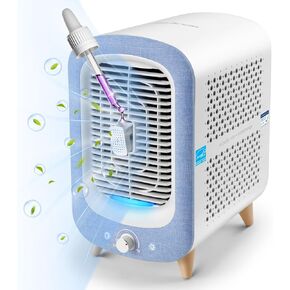 Jafända Cute Bedroom Air Purifiers for 780 sq ft, Retro Design, Essential Oil Diffuser & Bladeless Fan Combo, HEPA Carbon filters Remove Dust Smoke Allergies VOCs Odors For Kids, Office
