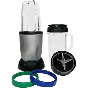 Personal Size Blender 250 Watts Power Electirc Juicer Food Processor for Shakes Smoothies Seasonings Sauces with 3 Pieces Mug (12oz/16oz/22oz)-Silver (9)