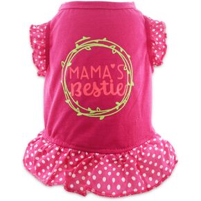 Cute Small Girl Dog Clothes Dogs Dresses for Girls Puppy Dress for Female Small Dogs with Mommy's Little Girl Print, XS