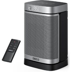 Dreo Space Heater, 2022 Upgraded for Bathroom and Indoor, Portable 1500W Ceramic Electric Heater, 40-95°F Digital Thermostat, 70°Oscillating, 5 Modes, Remote, 12h Timer, with ALCI Safety Plug