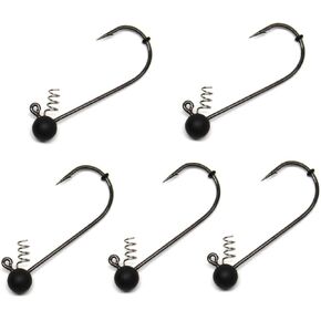 Harmony Fishing - خطافات رأس تهزهز من التنجستين [عبوة من 5 ث/10 أوتاد طعم] (خطافات تهزهز الرأس لصيد الأسماك)