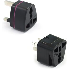 US to UK Travel Adapter Plug for USA/Universal to Australia,New Zealand,Argentina,China, Power Plugs Pack of 2,Black