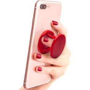 Cell Phone Grip Holder Stand for iPhone & Samsung - Red