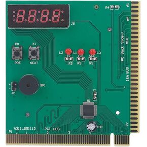 PC Motherboard Diagnostic Card, 4-Digit Card PC Analyzer Computer Diagnostic Motherboard Post Tester for PCI & ISA