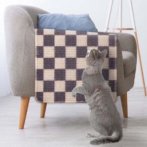 Multi-Use Cat Scratcher, Cat Wall Scratcher, Couch Protector from Cat Scratching, Sisal Cat Scratcher, (Checkered)