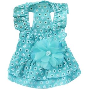 Hemobllo Large Dog Lace Flower Dress - Gauze Skirt Pet Apparel for Dogs & Cats, Size L, Assorted Colors