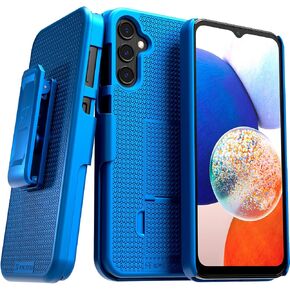 روم تيك جراب موبايل بمشبك حزام لموبايل سامسونج جالاكسي A14 شبكة الجيل الخامس 5G [SM-A146] جراب رفيع ومتين ومتين منزلق مع مسند متوافق مع جالاكسي A 14 شبكة الجيل الخامس 5G - خطوط سوداء in Kuwait