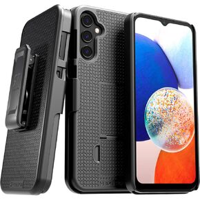 Rome Tech Belt Clip Phone Case for Samsung Galaxy A14 5G [SM-A146] Slim Heavy Duty Rugged Slide Hip Holster Cover with Kickstand Compatible with Galaxy A 14 5G - Black Lines