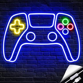 Kavaas Gaming Neon Sign, Mushroom Neon Sign for Game Room Decor, Man Cave, Kids Room - Gaming Mushroom Wall Decor - Gamer Gifts for Boys, Kids (Red)