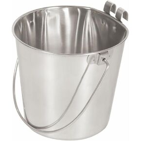Heavy Stainless Steel with 2 Hook Bucket - 1 Quart Flat