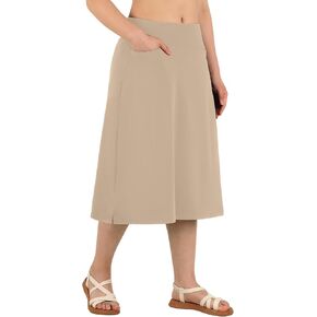 ANIVIVO Women's Skorts Knee Length, Modest Long Athletic Sports Casual Skirt with High Waisted Pockets