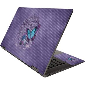MightySkins Carbon Fiber Skin for HP Chromebook x360 14" (2020) - Celtic Butterflies | Protective, Durable Textured Carbon Fiber Finish | Easy to Apply | Made in The USA