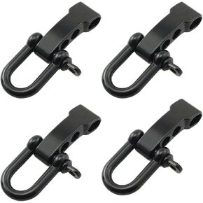 4 قطع من سبيكة المظلة بإبزيم سلكي قابل للتعديل على شكل حرف D وإبزيم من سبائك الزنك للاستخدام في الهواء الطلق DIY مظلة حبل سوار باراكورد للتخييم باللون الأسود in Kuwait