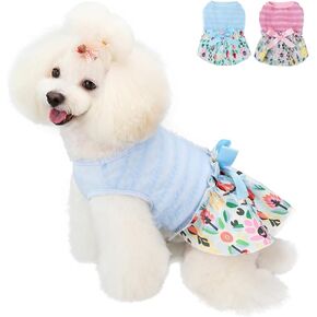 Dog Dress Cute Puppy Dress Skirt Tutu Bling Princess Cat Dress Summer Pet Dress for Small Medium Large Dogs Cats Kitten Girls (Pink, S)