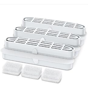 6 Packs Replacement Filters & 6 Packs Pump Filter Sponges for 108oz/3.2L Wireless Cat Water Fountain FT999, 3 Months Set of Replacement Filters