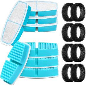 Cat Water Fountain Filters : BEMOONY Pet Water Fountain Replacement Filter - 12 Packs of Cat Fountain Filters (8 Carbon Filters + 8 Sponges) - Multiple Filtration Please replace it every 2-3 weeks