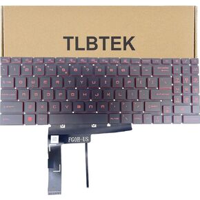 TLBTEK Backlight Keyboard Replacement Compatible with MSI Katana GF66 GF76 GL66 GL76 MS-1581 MS-1582 MS-17L1 MS-17H3,Compatible with Alpha 15 B5EEK MS-158L,Compatible with Sword 15 A11UC A11UD A11UE
