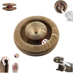 Kitty Kurlz Cat Toy, Cardboard Cat Toys, Foldable Accordion Cat Toy, Cat Cordian, Foldable Accordion Cat Toy, Cat Accordion Toy with Ball (1 PCS)