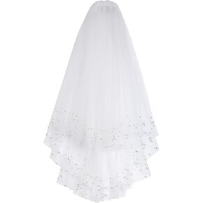 Ayliss Women Bridal Veil Short Tulle Lace Bowknot Wedding Bridal Veil Headpieces Gothic Halloween Coplay Party Veil