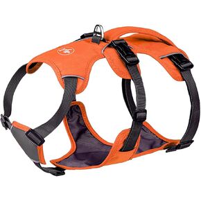 Dog Harness for Medium Sized Dog, No Pull Easy Walk with Handle, Reflective Adjustable Puppy Harness, Soft Padded Arnes Perro, No Choke Pet Harness for Walking and Training, Orange, M