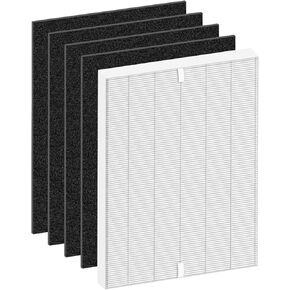 C535 Replacement Filter for Winix, 115115 HEPA Replacement Filter A for Plasmawave Filter 5300, 5500, 5000, 6300, 5300-2, 6300-2,P300,9000,AM90, 2 H13 True HEPA Filter + 8 Activated Carbon Pre-Filters