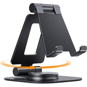 Nulaxy Rotatable Cell Phone Stand, Fully Adjustable Foldable Desktop Phone Holder Cradle Dock, Thick Case Friendly, Compatible with All Phones, Nintendo Switch 4-10'' Desk Accessories