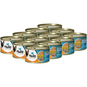 Nulo Grain-Free Real Shreds with Flakes Wet Canned Cat & Kitten Food, Chicken, Tuna, and Salmon in Broth, 2.8 Ounce, 12 Cans