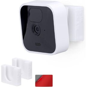 BRAINWAVZ Adhesive Blink Outdoor Indoor Camera Mount, 2 Pack Holder, No Hassle Installation, No Screws, No Mess Bracket Stand, (White)