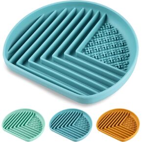 Slow Feeder Dog Bowls, Silicone Puzzle Dog Feeding Bowl with Suction Cup to Slow Down Eating (Green)
