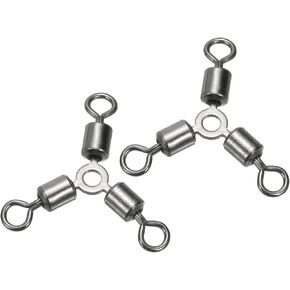 PATIKIL 3 Way Swivel Cross Line T Turn Rolling Terminal Tackle for Catfish Rig Surf Rig Freshwater Fishing