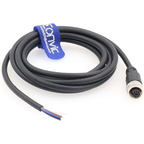 Eonvic Industrial M12 Female 4 Pin Connector Molded PVC Aviation Sensor Cable 3M