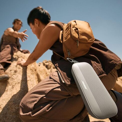 Bose New SoundLink Flex Portable Bluetooth Speaker (2nd Gen), Outdoor Speaker with Hi-Fi Audio, Up to 12 Hours Battery, Waterproof and Dustproof, with Slinger Hard Travel Case & USB Plug (Black) in Kuwait