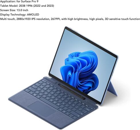 استبدال الشاشة لجهاز Surface Pro 9 2038 1996 2022 2023 اللوحي، 13.0 بوصة 2880x1920 IPS AMOLED مجموعة رقمية مع أشرطة in Kuwait