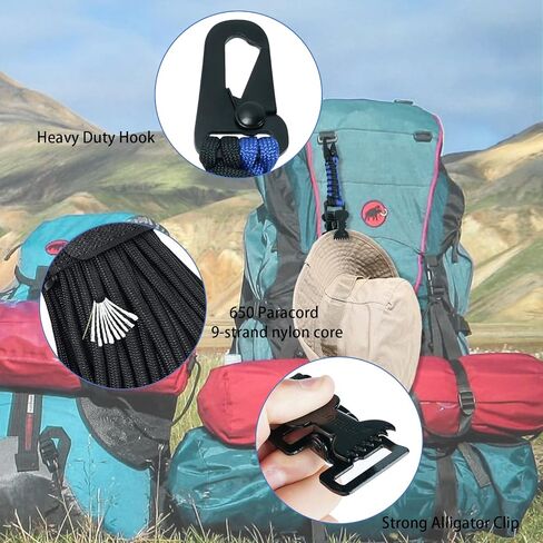 MELOTOUGH Glove Clips Tactical Glove Clip Paracord Work Glove Clip Holder with 2 Alligator Clips for Tactical Backpack,Tool Belt,Outdoor Accessory in Kuwait