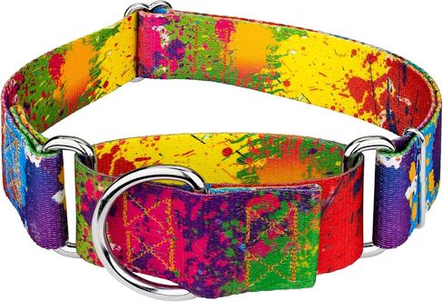 Country Brook Design - Tie Dye Flowers Martingale Dog Collar - Groovy Collection with 12 Far Out Designs (1 1/2 Inch, Medium) in Kuwait
