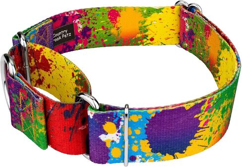 Country Brook Design - Tie Dye Flowers Martingale Dog Collar - Groovy Collection with 12 Far Out Designs (1 1/2 Inch, Medium) in Kuwait