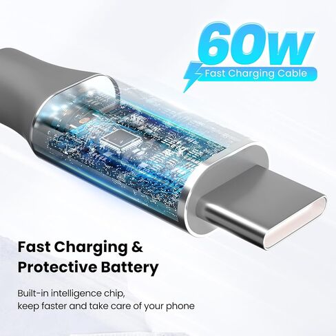 3 Pack 10FT USB C to USB C Cable Type C Charger Cable Nylon Braided Type C 60W in Saudi Arabia